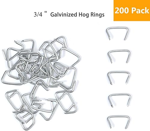 Miniatura 5 de NIDAYE - Juego de alicates para anillos de cerdo, 200 unidades, galvanizados, kit de instalación de tapicería para bungeecables de choque, jaulas de