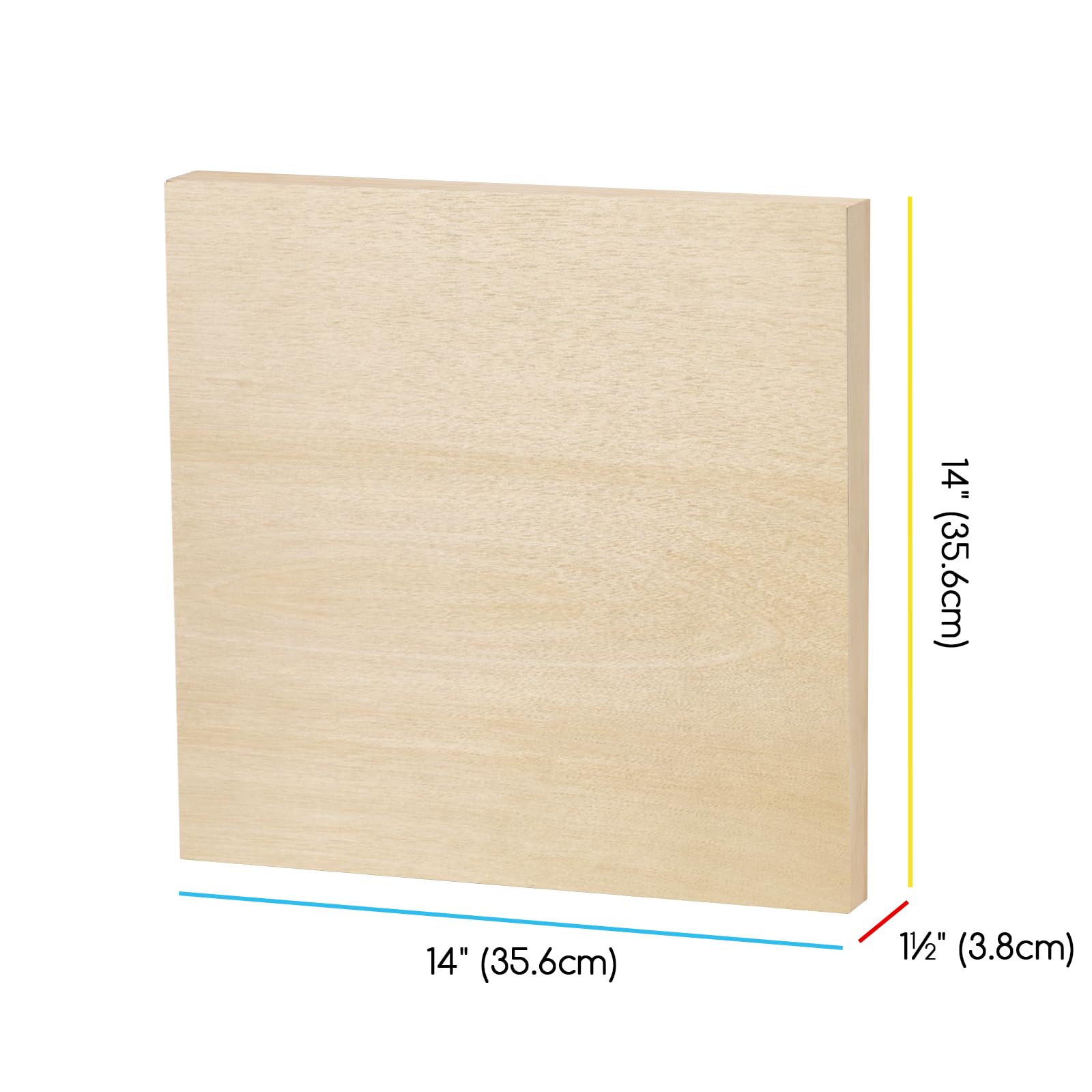 MEEDEN Pannello in tela di legno grezzo: 35,6 x 35,6 cm di profondità, 35,6 x 35,6 cm, confezione da 2, lavagna artistica in legno bianco per pittura