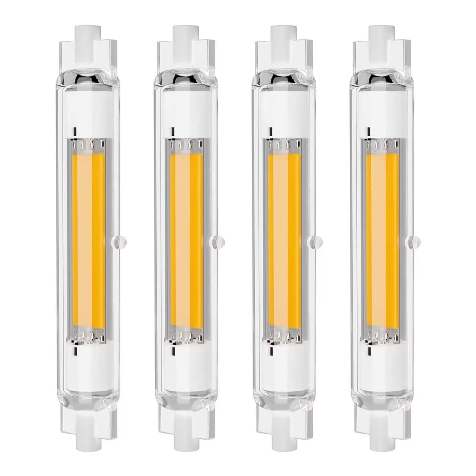Fecifte R7S LED 118mm Dimmable 30w Bulb, Natural White 4000K, 2000LM, Linear Light Bulb Double Ended Reflector Light Replacement 100W 200w Halogen, No Flick, 360° Light Angle, 4Pack