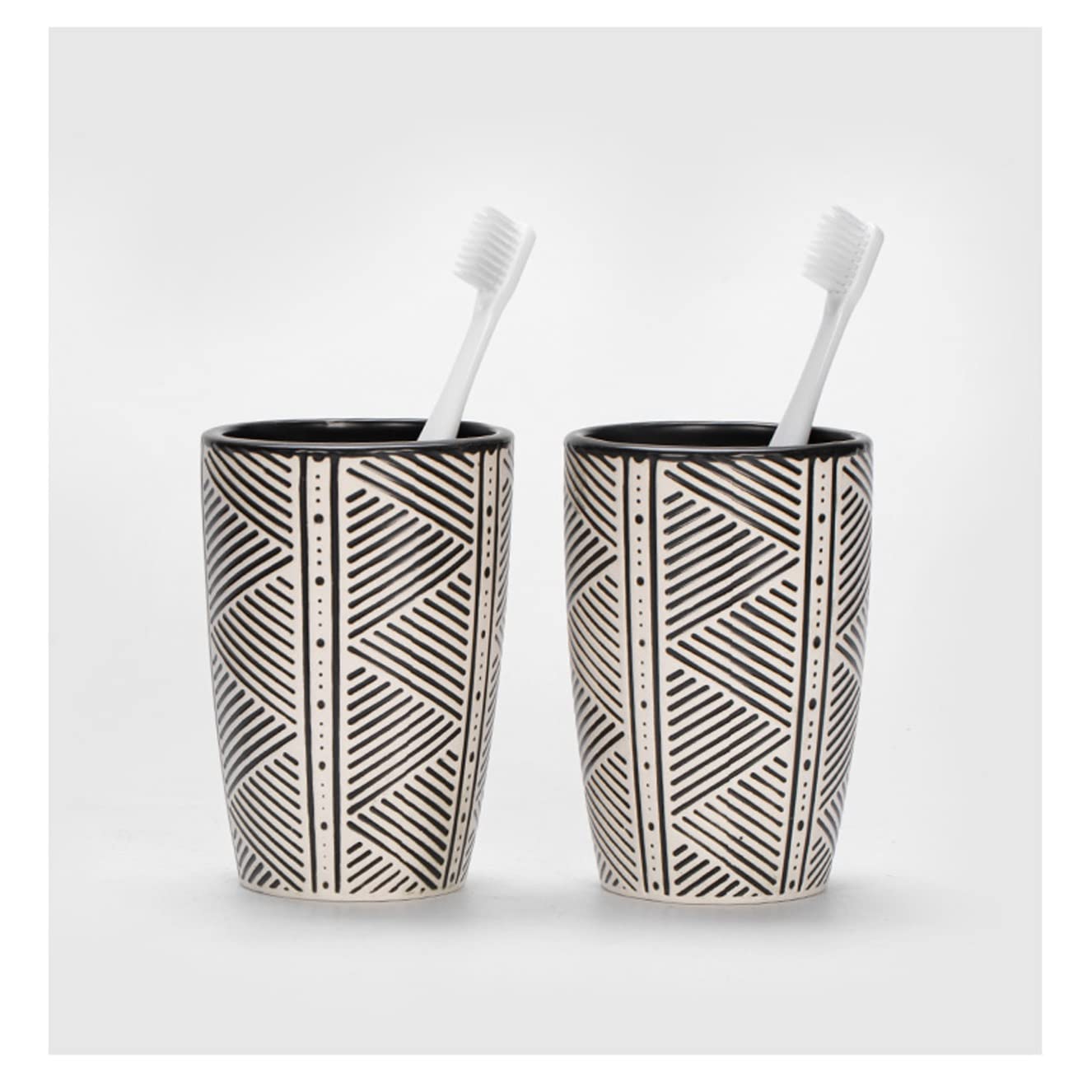 Juego de Accesorios de baño con Textura Negra, Kit de decoración de Accesorios de baño de cerámica de Moda con dispensador de loción, Soporte para Cepillo de Dientes, 2