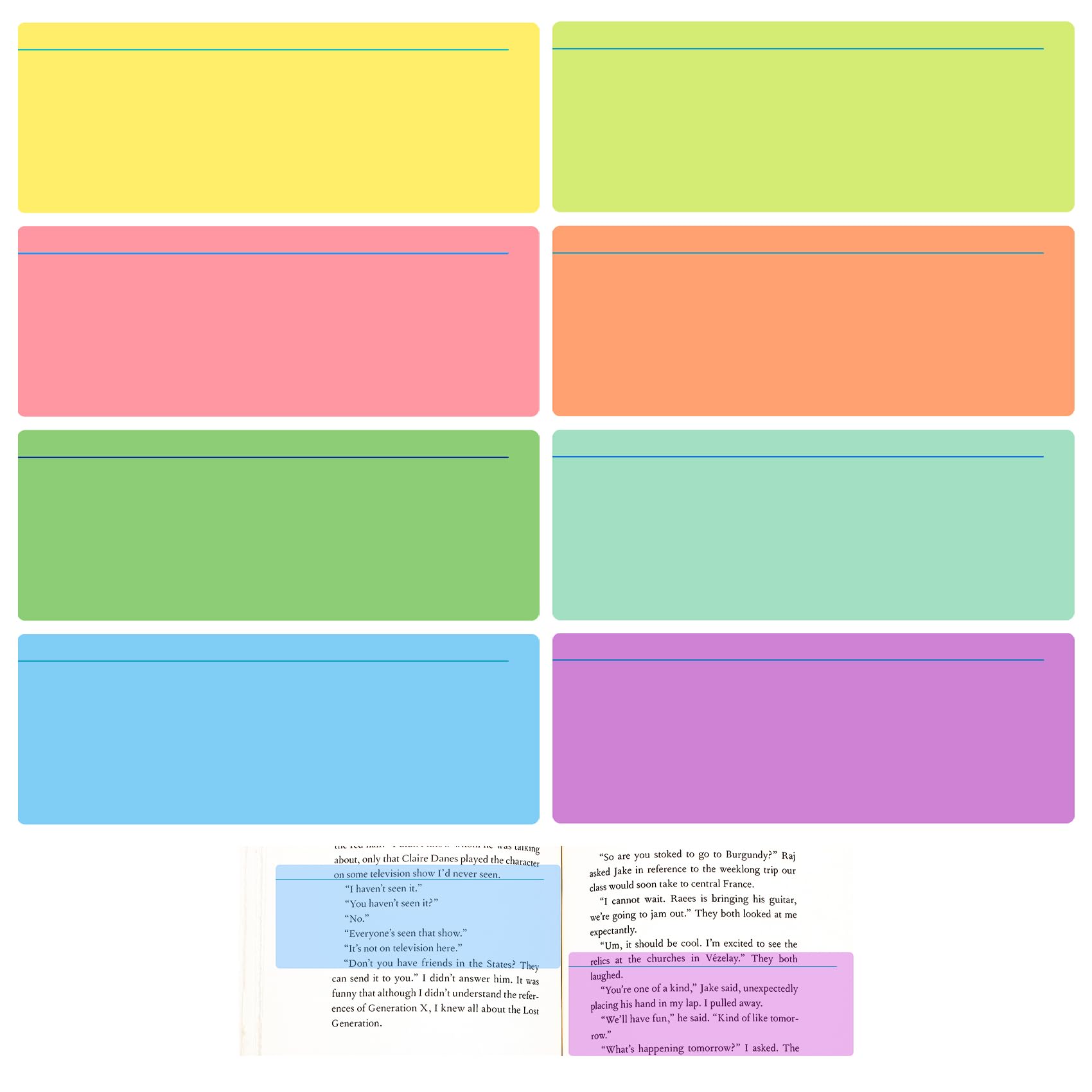 8 Pack Highlight Guided Reading Strips Bookmarks for Kids, Dyslexia Tools for Reading, Sentence Strips Highlight Text Overlay Reading Pointers for Students Teachers Teaching Supplies