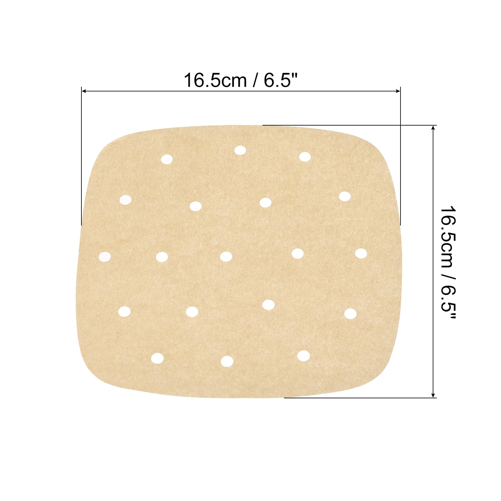 uxcell 200pcs Air Fryer Parchment Paper, 6.5 Inch Square Air Fryer Liner, Non-Stick Steamer Liners for Oven Microwave - Image 2