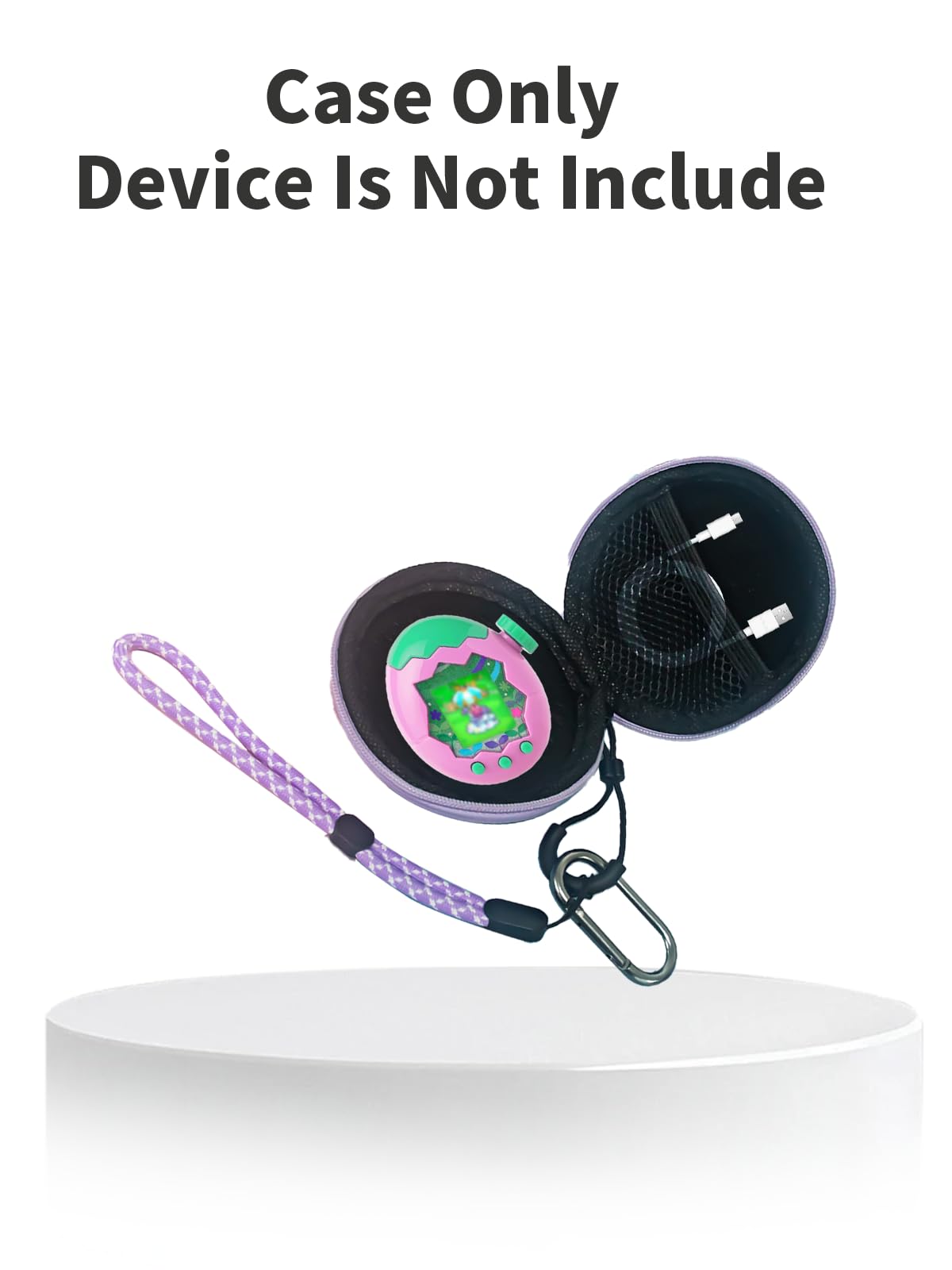 toergy Compatible with Tamagotchi Paradise,Durable EVA Carrying Case,Shockproof & Lightweight Protective Cover,Fit fo USB Cable and More,Purple - Image 4