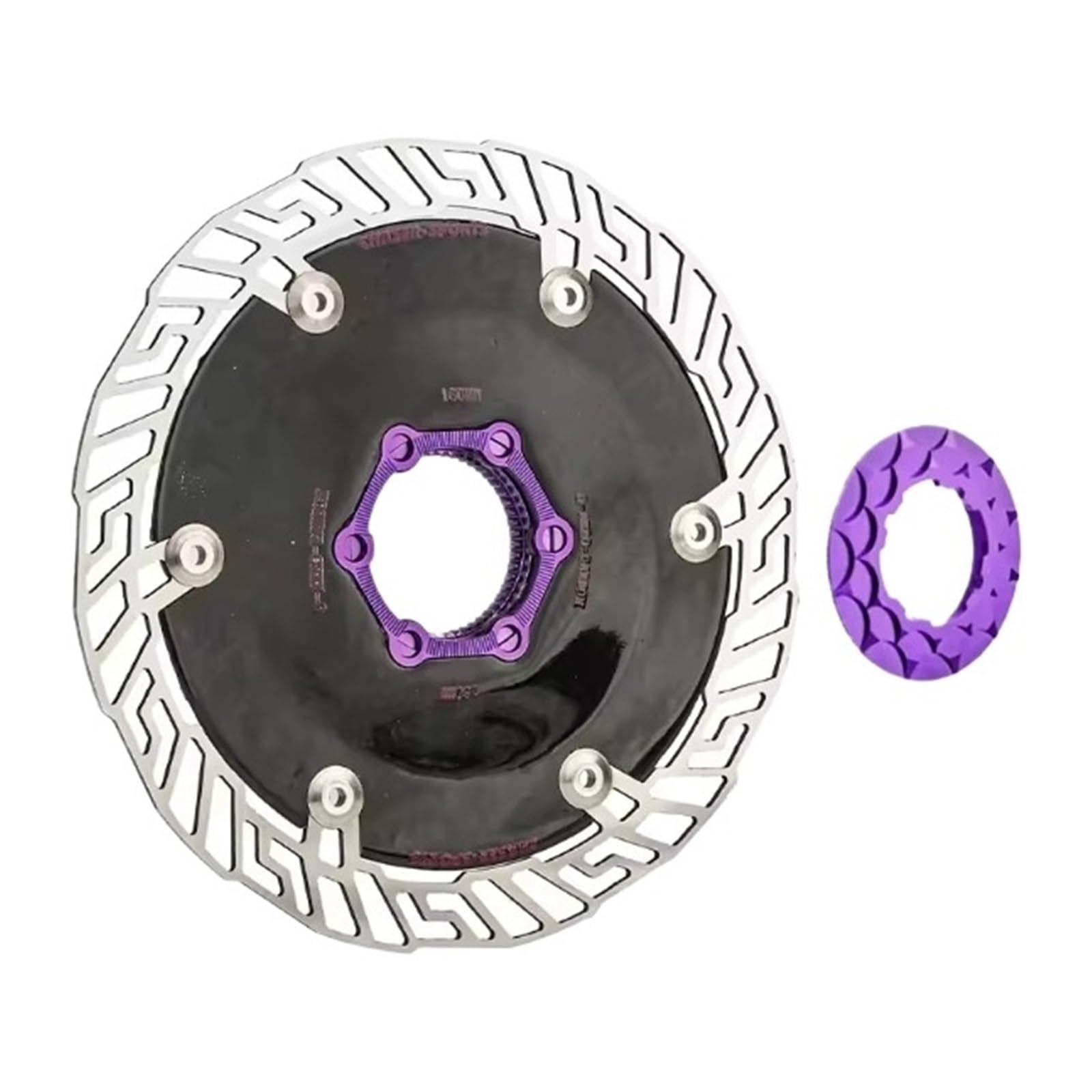 Compatibile con il rotore Chaser Center Lock da 160 mm | Design aerodinamico in carbonio for bici da strada TT, aggiornamento leggero del freno a disco(Purple 140mm)