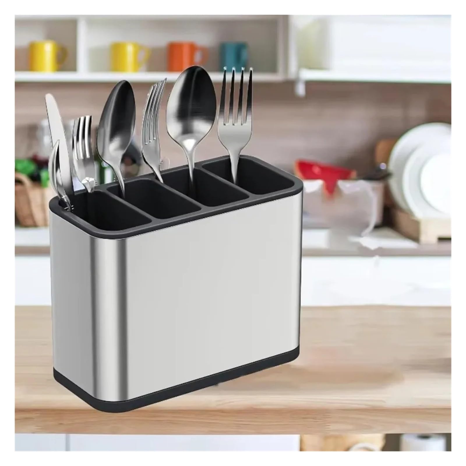Genérico Organizer for posate da cucina, supporto for scarico, cucchiaio, forchetta, bacchette, vassoio for utensili