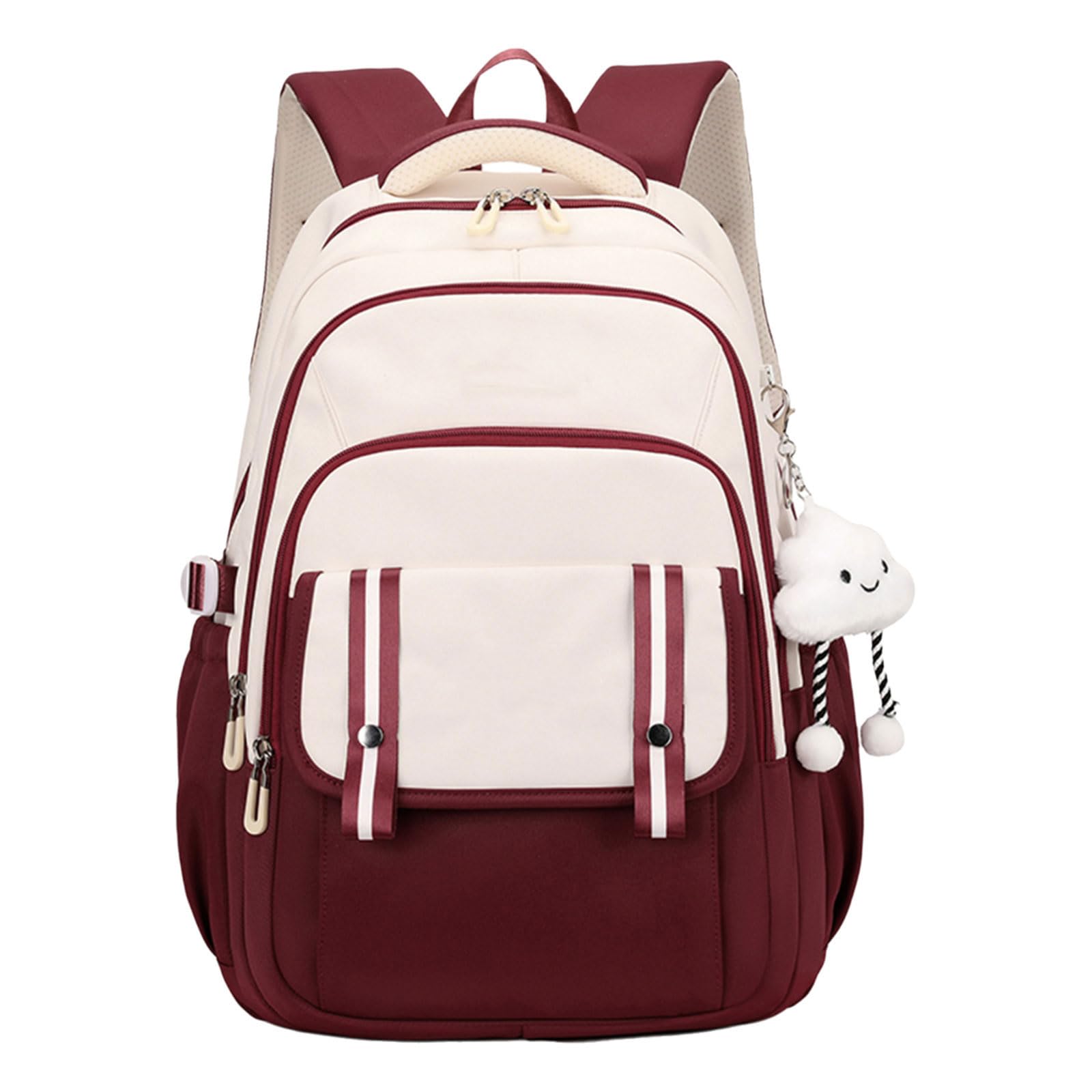 KMGDM Fashion Nylon Backpack for Teen Girls Simple Travel and School Bag with Spacious Interior Rucksack Casual Daypack