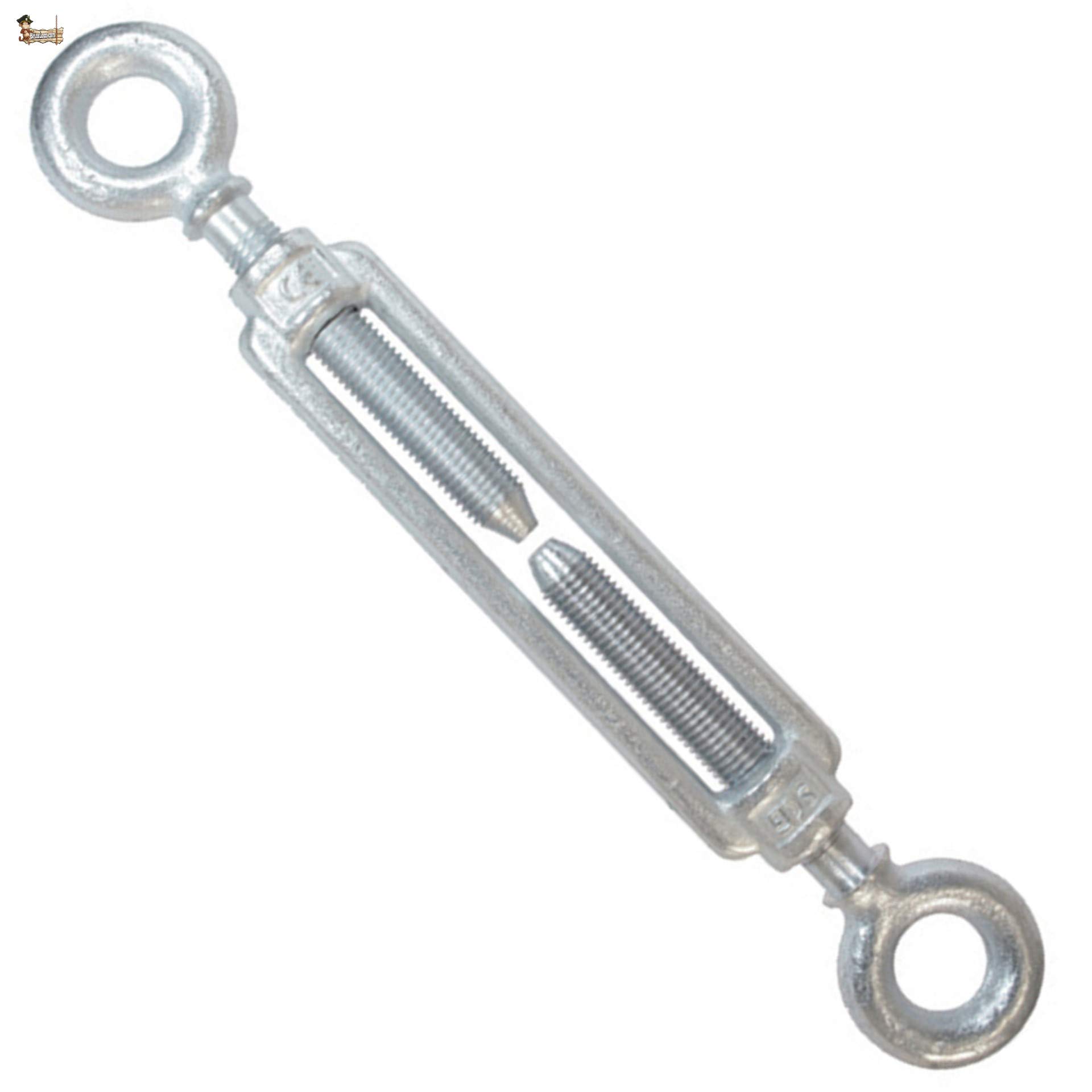 BricoLoco Tensor anilla anilla cable de acero, cuerda, alambre, tendedero, toldo. Cincado galvanizado. De métrica M-5 a M-20. Máxima capacidad de extensión. (M-20 (324 a 450 mm.), 10 uds.)