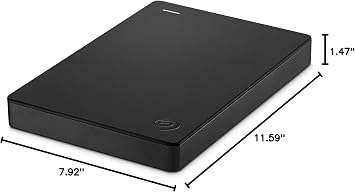 Seagate Portable Drive, 2TB, External Hard Drive, Dark Grey, for PC Laptop and Mac, 2 Year Rescue Services, (STGX2000400)