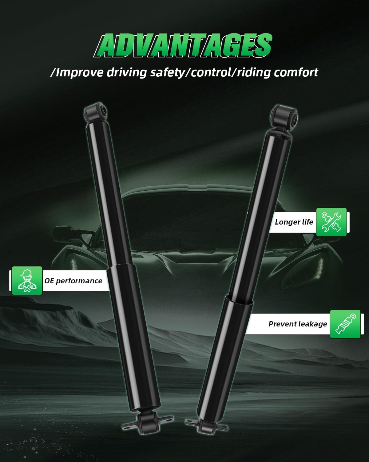 Rear Auto Shocks Set, SCITOO Gas Shock Absorber and Struts fit for 1995-2000 2001 2002 2003 2004 2005 Chevy Blazer,82-04 Chevy S10,83-94 Chevy S10 Blazer,92-01 GMC Jimmy,91-04 GMC Sonoma Set of 2