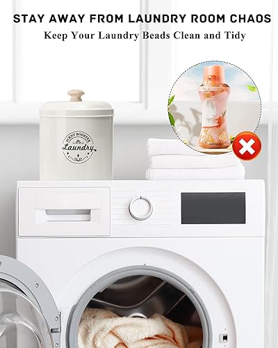 Miniatura 9 de Recipiente dispensador de perlas de aroma para la organización de la lavandería. Contenedores de lavandería para organizar con tapa. Decoración de