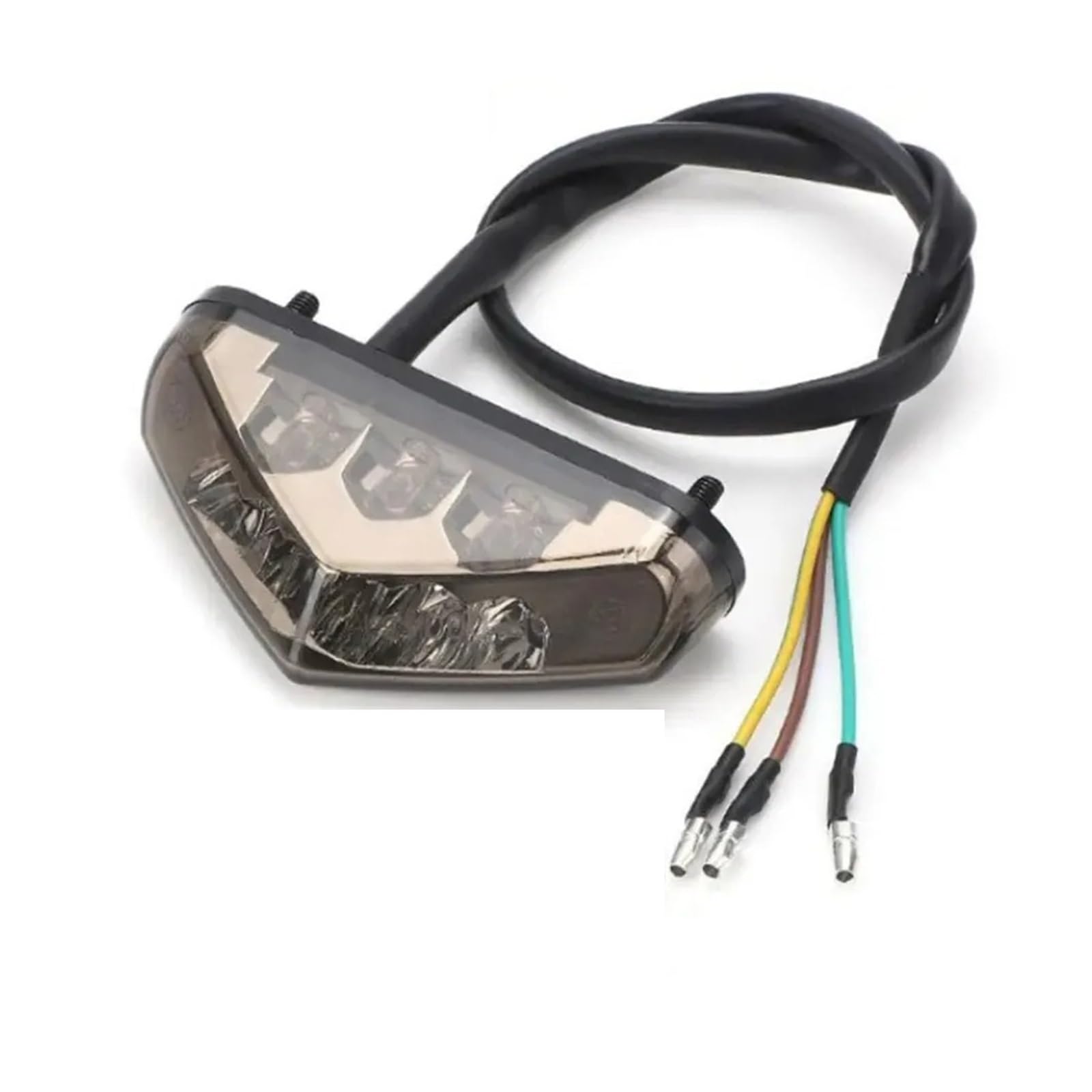 Feu Arrière Universel Moto Pour Dirt Bike ATV Chopper Scooter Pour Cruiser Moto Numéro Feu Arrière Pour LED D'immatriculation 12V Frein(1pcs Smoked MTWD01)