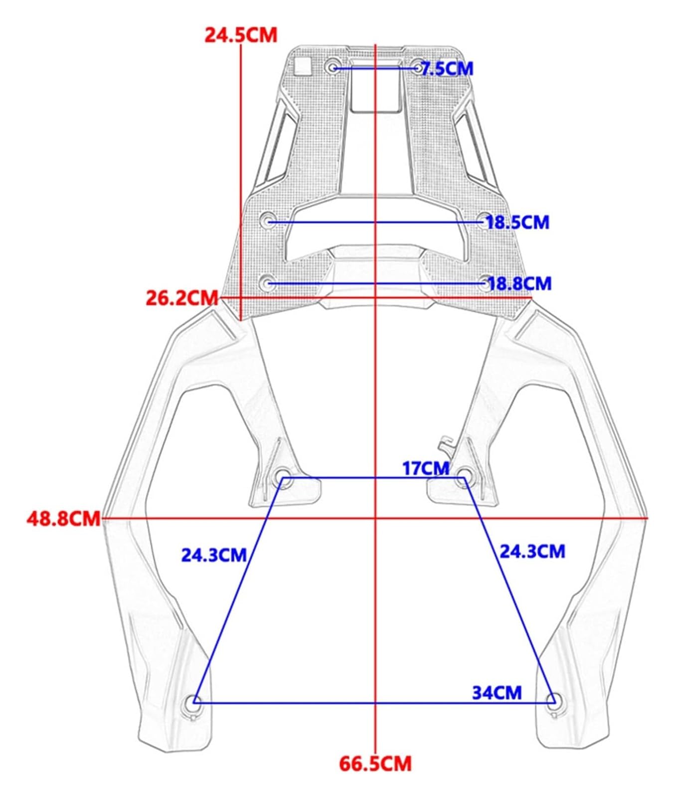 per X-ADV 750 2017-2020 Portapacchi Posteriore Modificato Ripiano Supporto Bauletto Motocicletta Moto Bauletto Staffa Carico(Black)