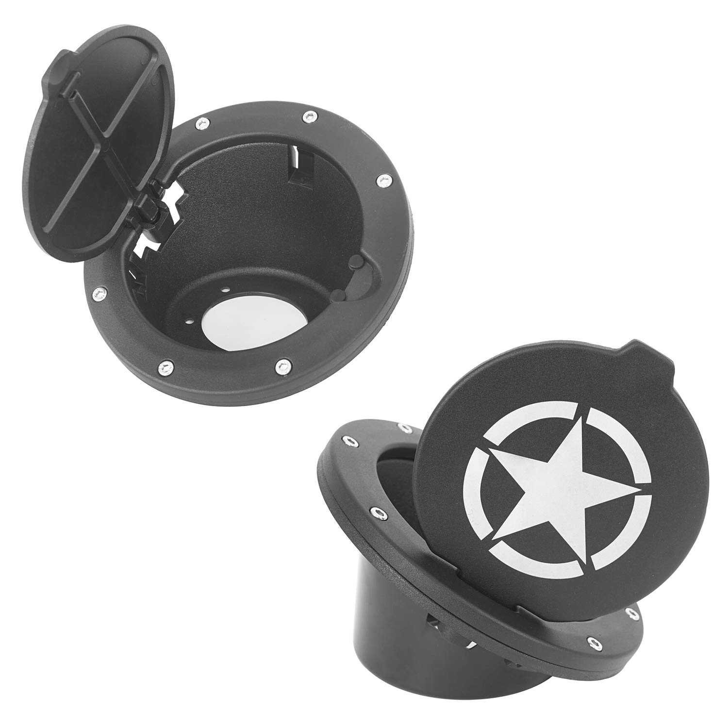 Hooke Road TJ Fuel Door Cover Gas Tank Cap Filler Compatible with Jeep TJ Wrangler 1997-2006