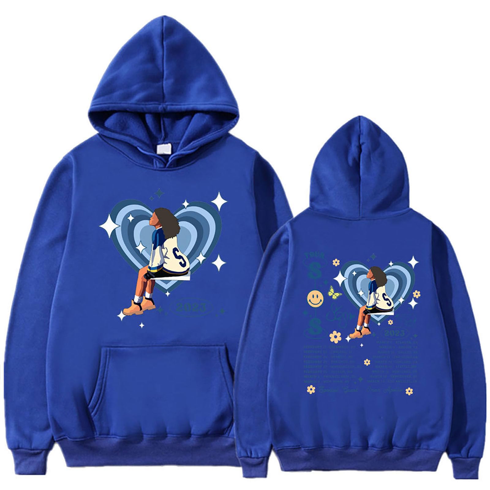 Sweat à capuche SZA SOS hoodie bleu mode urbaine taille S femme - 3
