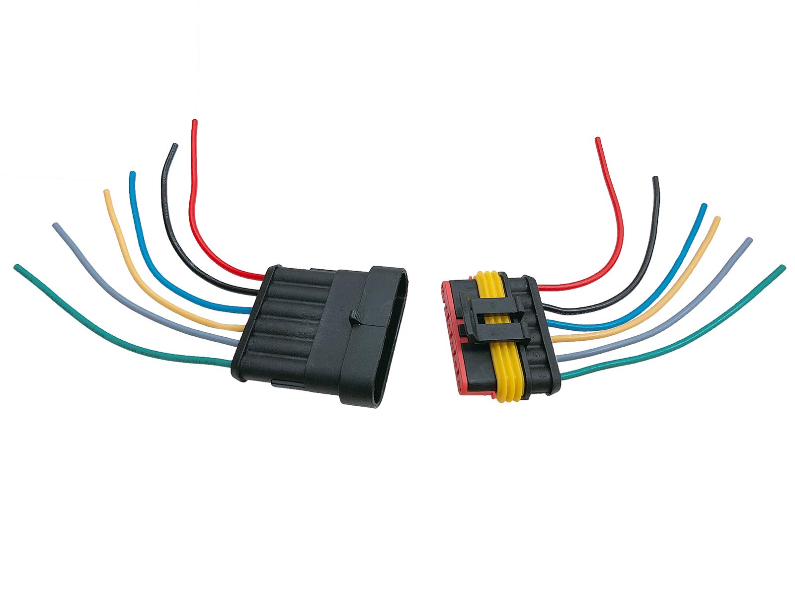 5 Connettori Impermeabili A 6 Pin Per Auto E Moto - Cavo Elettrico Con Design Antipioggia, Per Veicoli