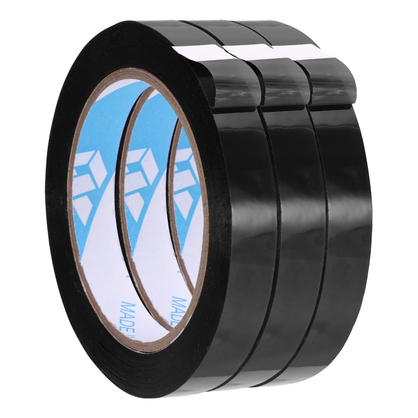 sourcing map 3Pcs Poly Bag Sealing Tape, 9/16" x 98.4 Yard Plastic Bag Sealer Tape Packaging Sealing for Shops Packaging Food Vegetable Meat Cake Bread Freezer Ice, Black