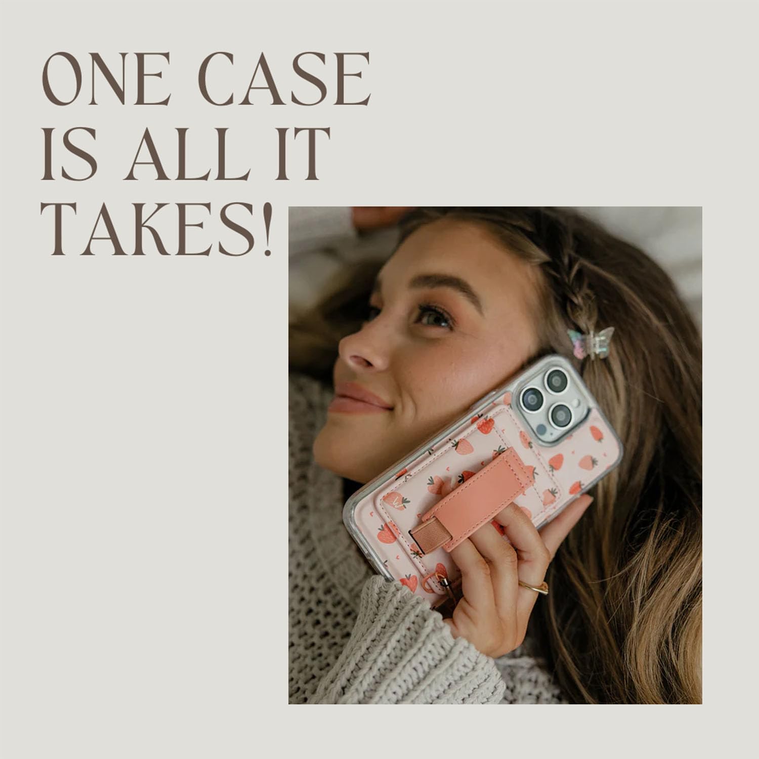 Walli Cases for iPhone 15 Case Aesthetic Magnetic Wallet Phone Case Card Holder, Holds up to 2 Cards - Cute, Trendy Phone Cover for Women fits iPhone 15, with Kickstand & Finger Strap