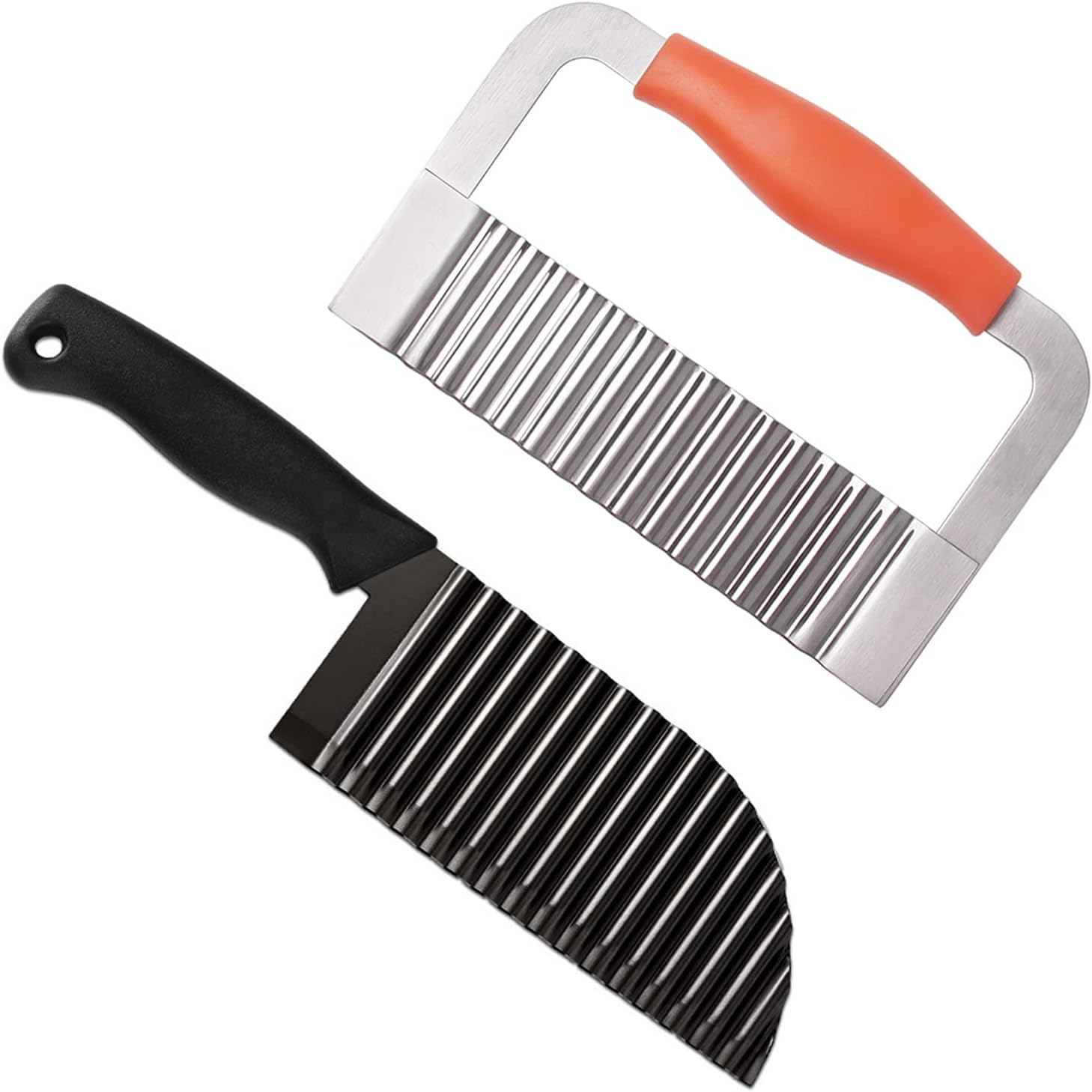 2 Pack Crinkle Cutter Vegetable Stainless Steel Deeper