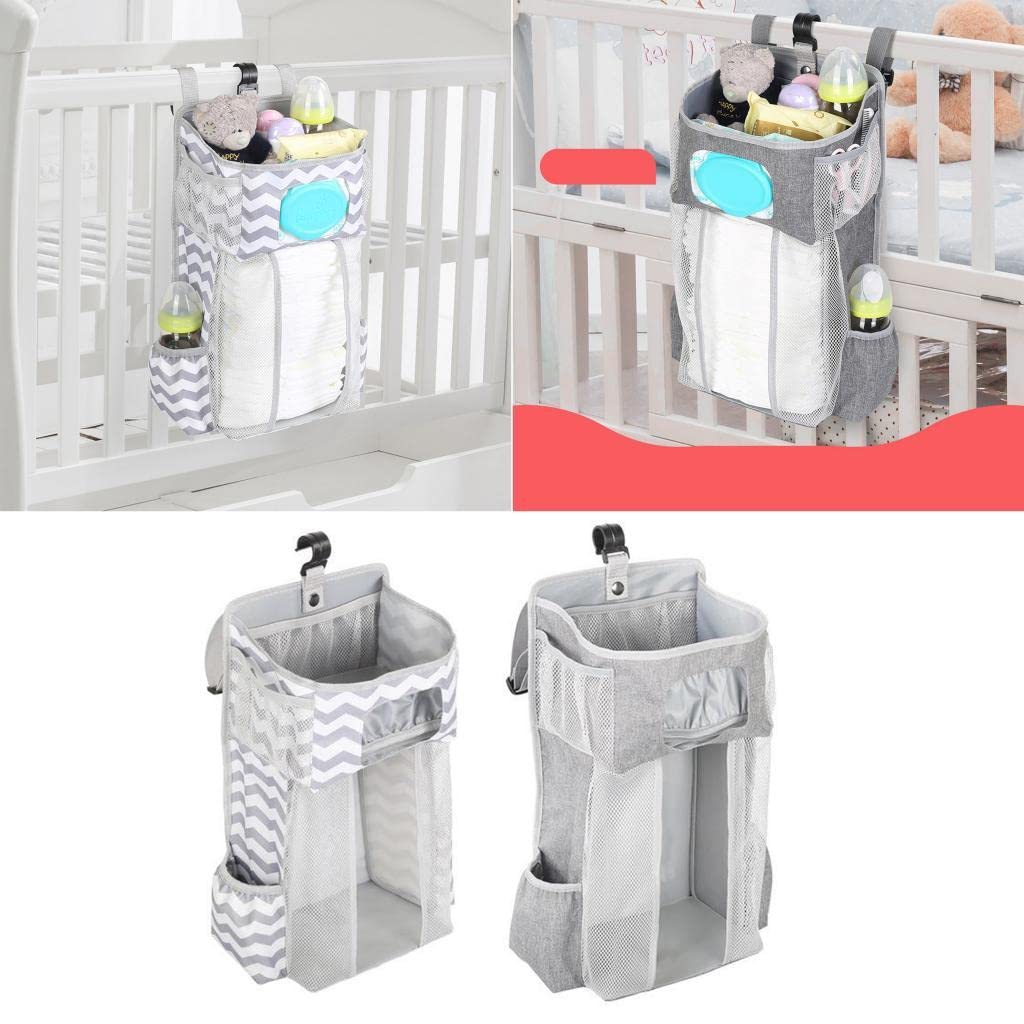 Lyla Baby Crib Bed Hanging Bag Rack Bedside Diaper Organizer Bag Pp Support Plate Gray - Image 7 thumbnail