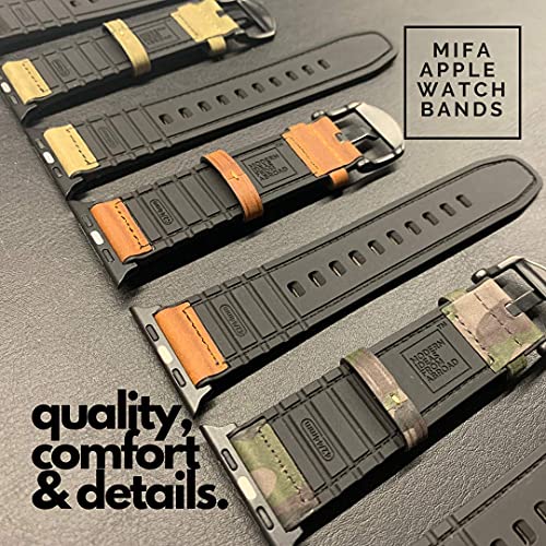 MIFA Made for Apple Watch Ultra 4/3/2/1 Band 49mm 46mm 45mm 44mm, Leather Silicone Hybrid iWatch bands for Men Replacement Loop Vintage Sports iWatch Strap for Series ultra 11 10 9 SE, Green by MODERN IDEAS FROM ABROAD - Used condition - Image 6