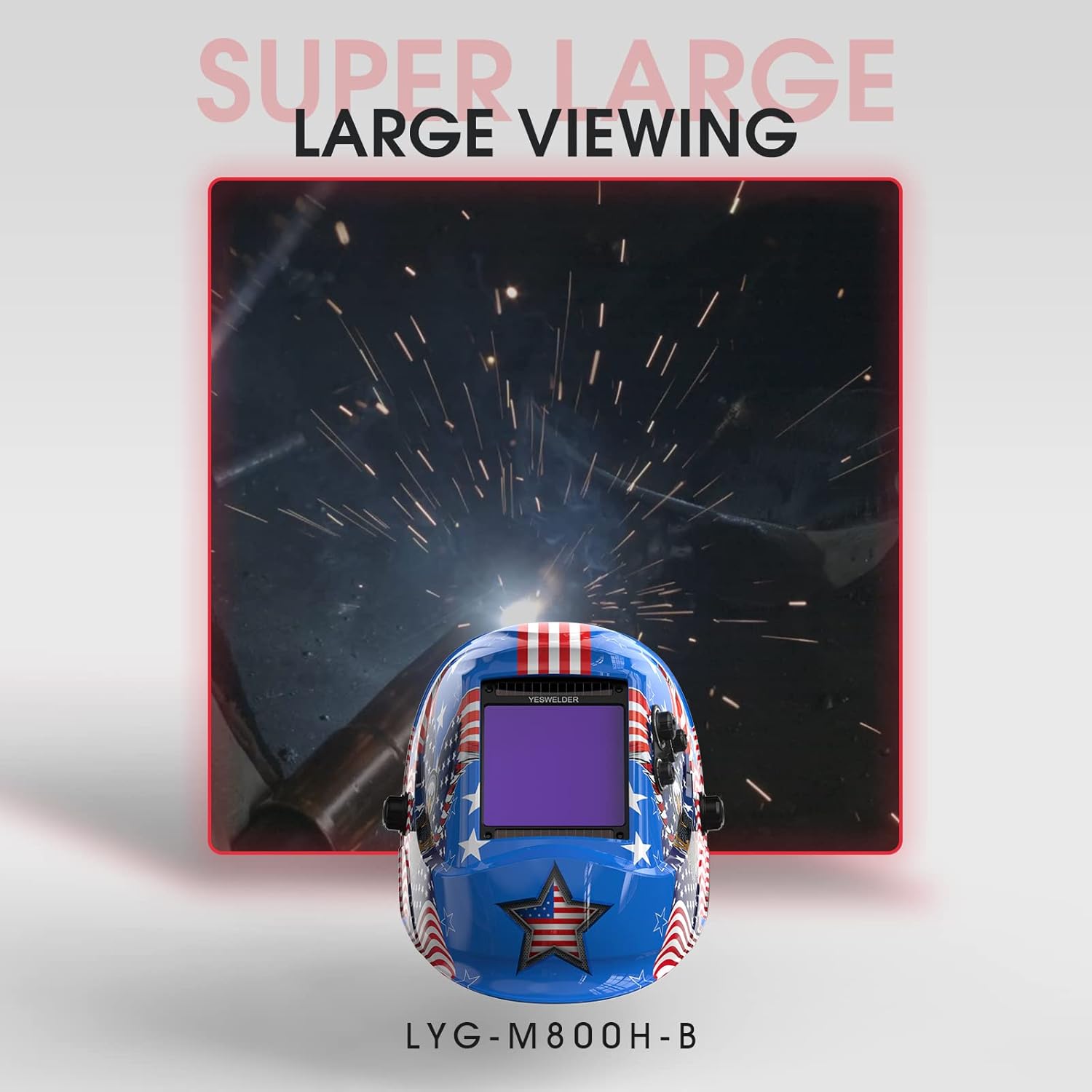 Best Cyber Deals 🔥 YESWELDER Large Viewing Screen True Color Solar Auto Darkening Welding Helmet,4 Arc Sensor Wide Shade 5/9-9/13 for TIG MIG Arc Weld Grinding Welder Mask LYG-M800H-B