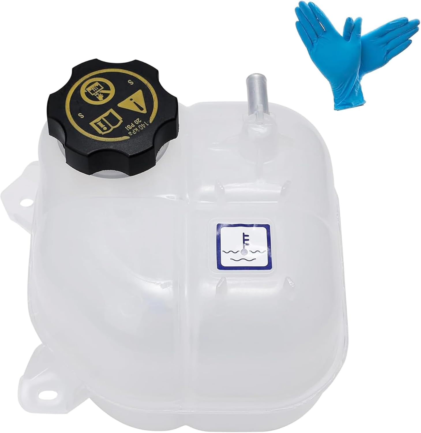 603-838 Engine Coolant Reservoir with Cap Compatible with Chrysler 200 2015 2016 2017, Jeep Cherokee 2014 2015 2016 2017 2018, Pressurized Overflow Recovery Expansion Tank, OEM 68096261AA