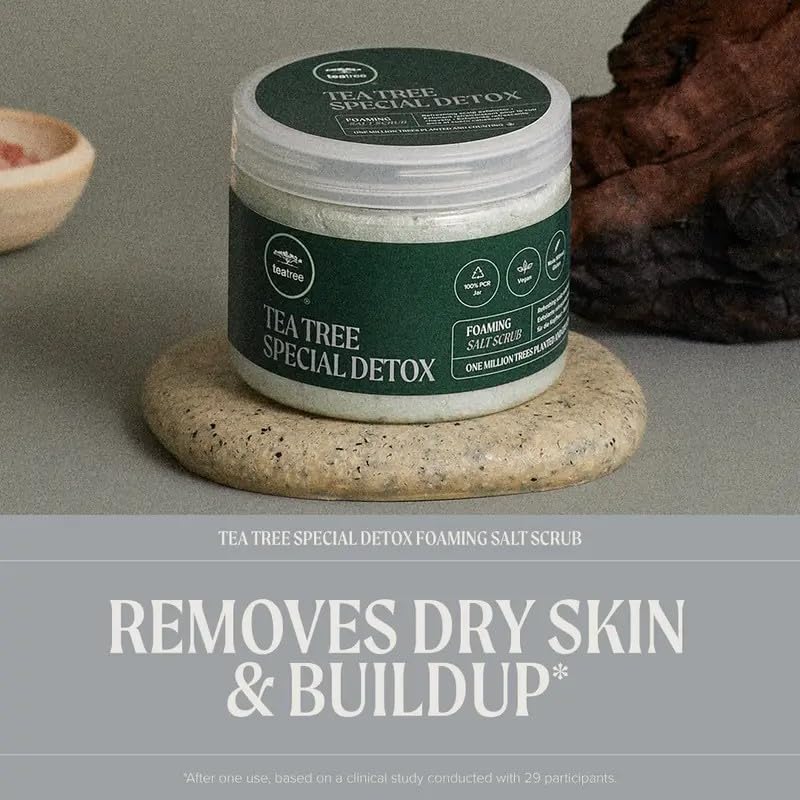 John Paul Mitchell Systems Tea Tree Special Detox Foaming Salt Scrub, Exfoliates, Refreshes Scalp, For All Hair Types, 6.5 oz