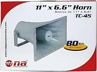 Vista 5 de Nippon America Bocina de alimentación TC-45 Altavoz PA de 80 vatios, blanco 11 "x 6.6