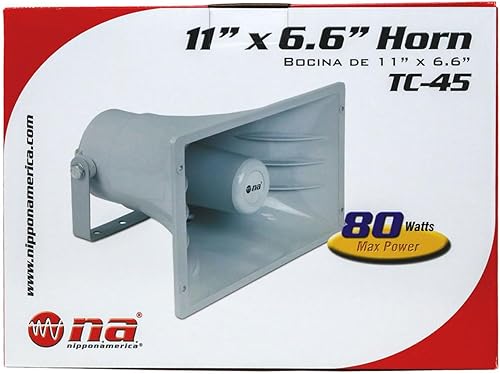 Miniatura 5 de Nippon America Bocina de alimentación TC-45 Altavoz PA de 80 vatios, blanco 11 "x 6.6"