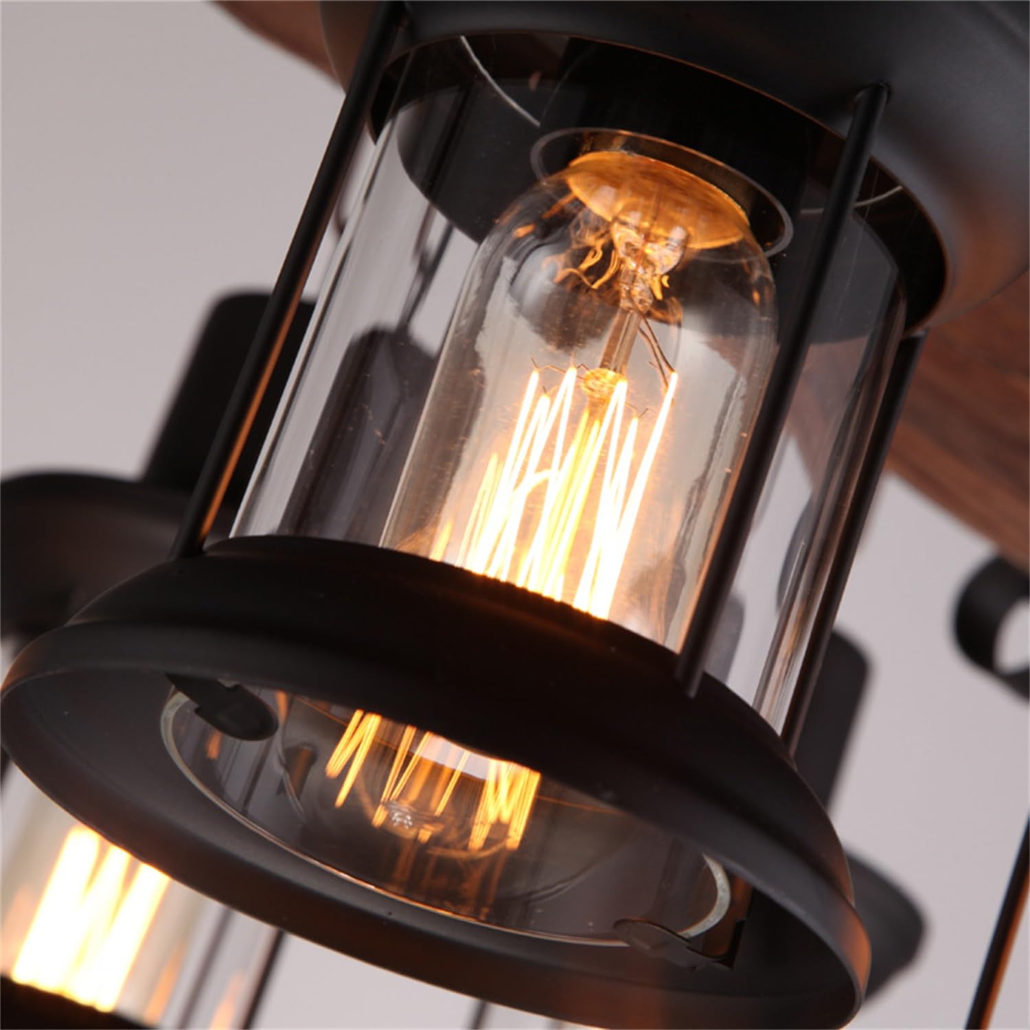 Lampa wisząca w stylu vintage, E27, rustykalna, drewniana belka, Edison, wisząca lampa sufitowa, drewniana, z regulacją wysokości, industrialna lampa wisząca
