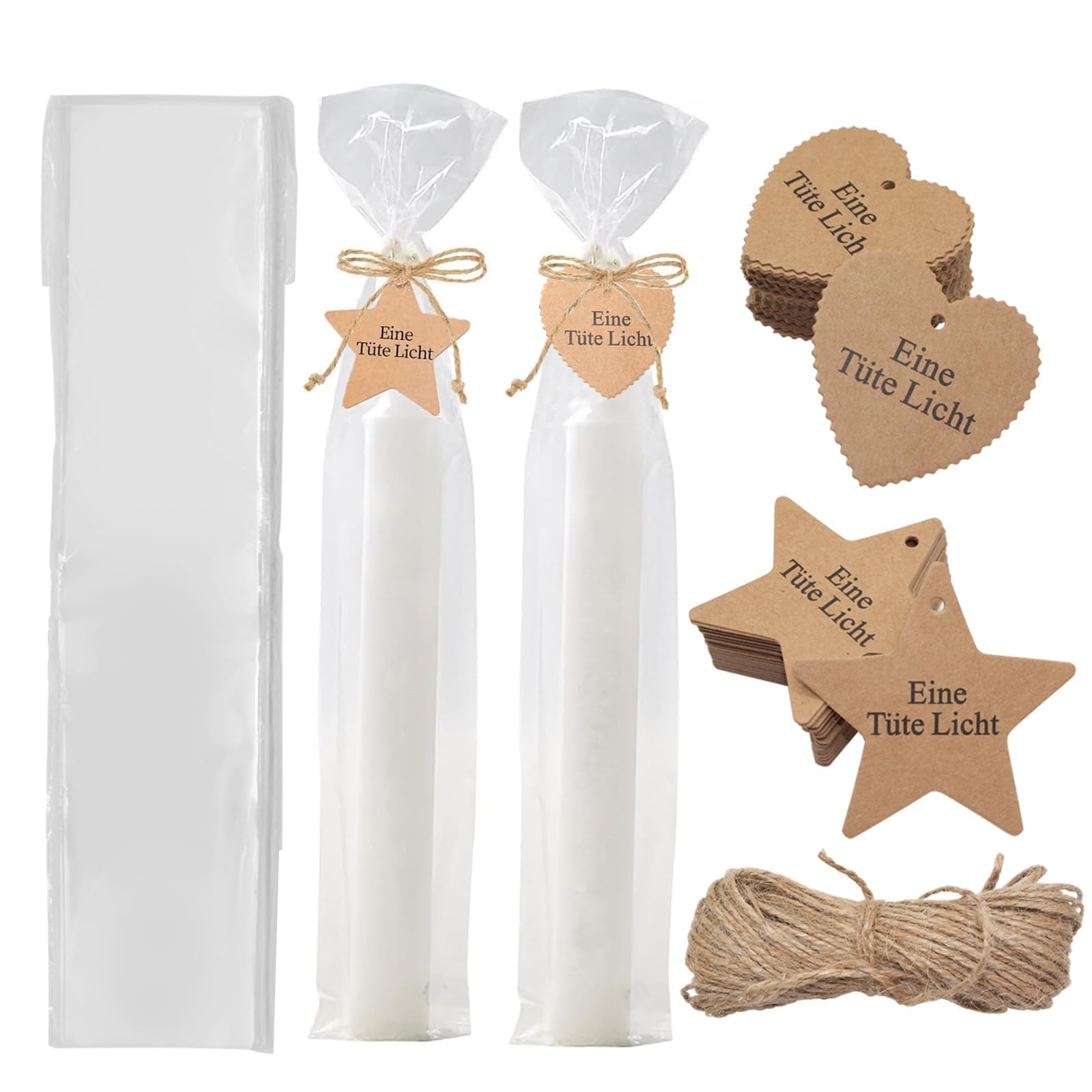 Wenrescry Lot De 100 Sachet Cellophane,Emballage Bougie,sacs En