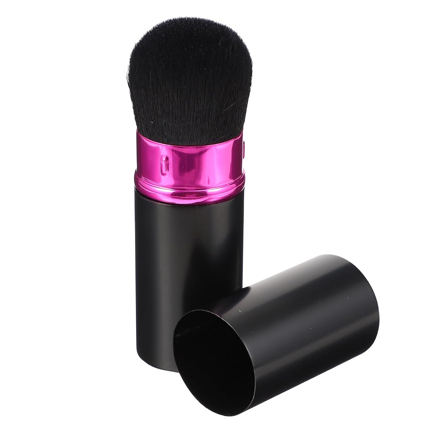 Portable Makeup Brush Tool with Dense Bristles and Washable Aluminum Handle, Dark Tone Blush Brush for Professional Female Cosmetics Application