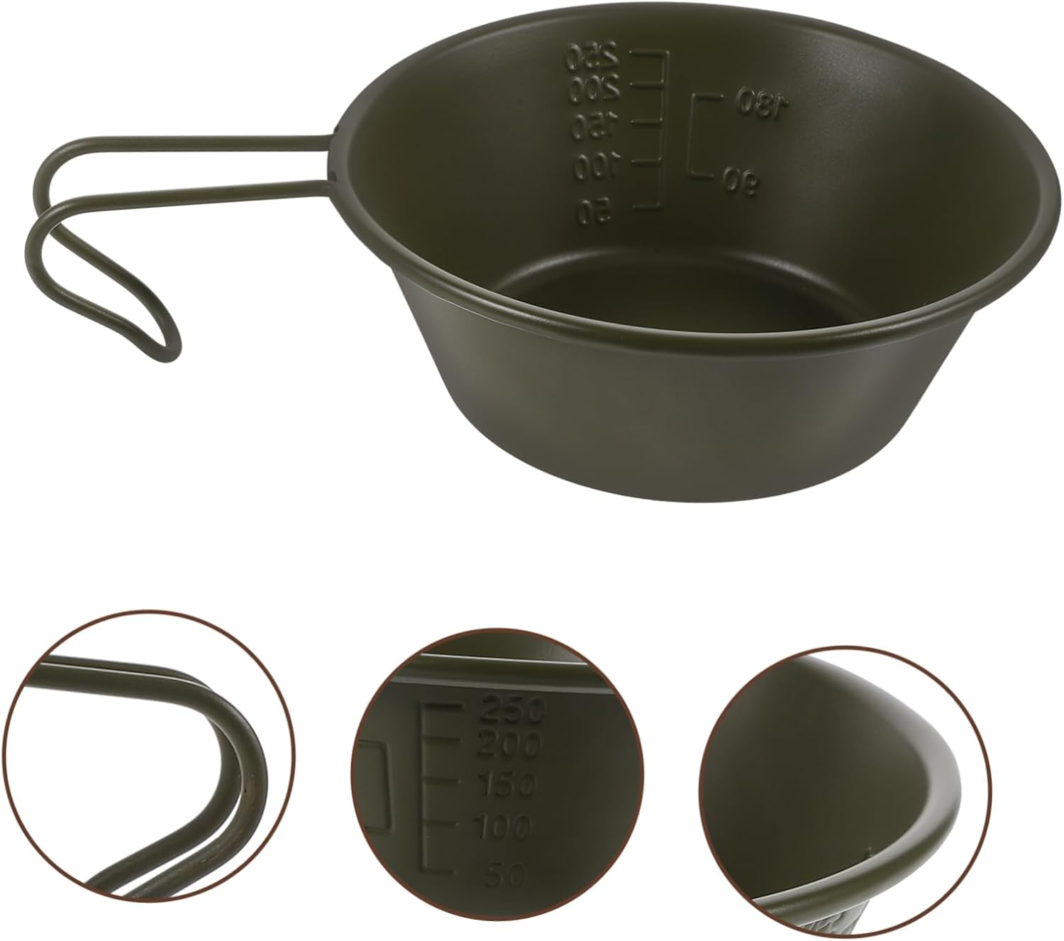 Toddmomy Stainless Steel Salad Bowl Camping Utensils Cooking Camping Dinnerware Handle Rice Bowl for Outdoor Activities