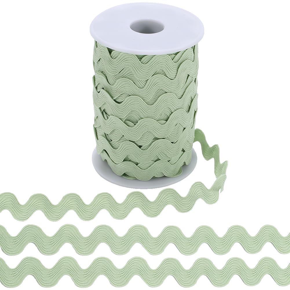 GORGECRAFT 25 Yards Wavy Bending Ribbon 10mm Wide Rick Rack Trim Wave Fringe Trim Zig Zag Webbing Edge RIC Rac Braid Lace Trim for Cloth Sewing DIY Crafts Gift Wrapping Bow Making
