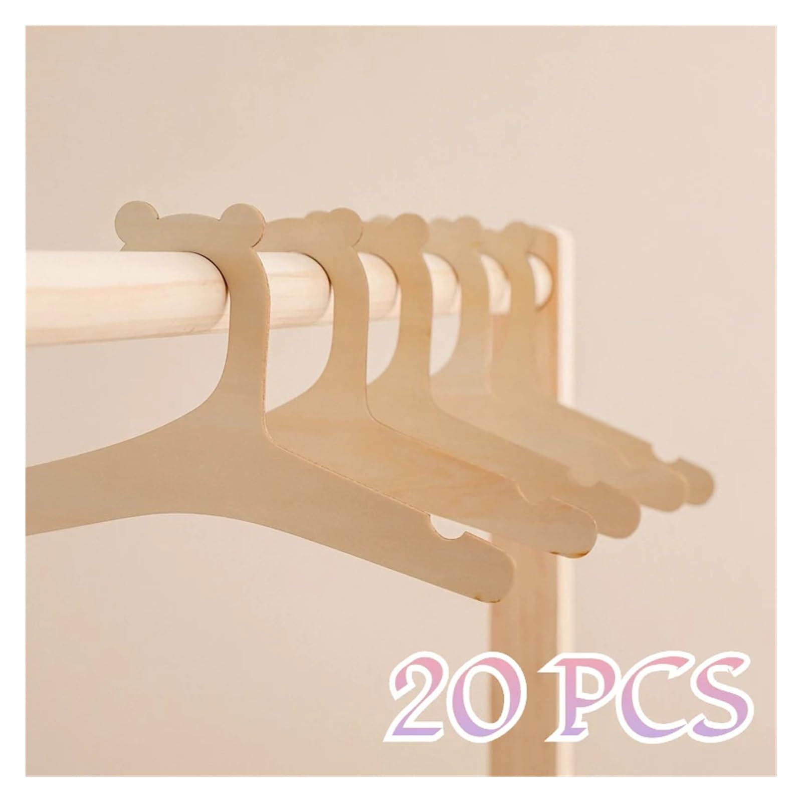Percha de Madera 5/10 Piezas de Perchero Creativo for Ropa, Mini Percha Madera for el hogar, habitación Princesas, decoración Infantil(20 PCS)