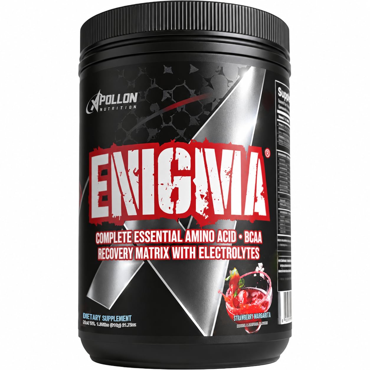 Apollon Nutrition Enigma – Complete EAA + BCAA Recovery Matrix | 23.5g Total Aminos, 5g Leucine | Glutamine + Electrolytes | 40 Serving, Strawberry Margarita