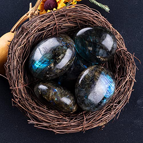 Image of Natural Labradorite Plam Stones,Gemstones Irregular Polished Worry Stone 1.5 inch to 2.7 inch