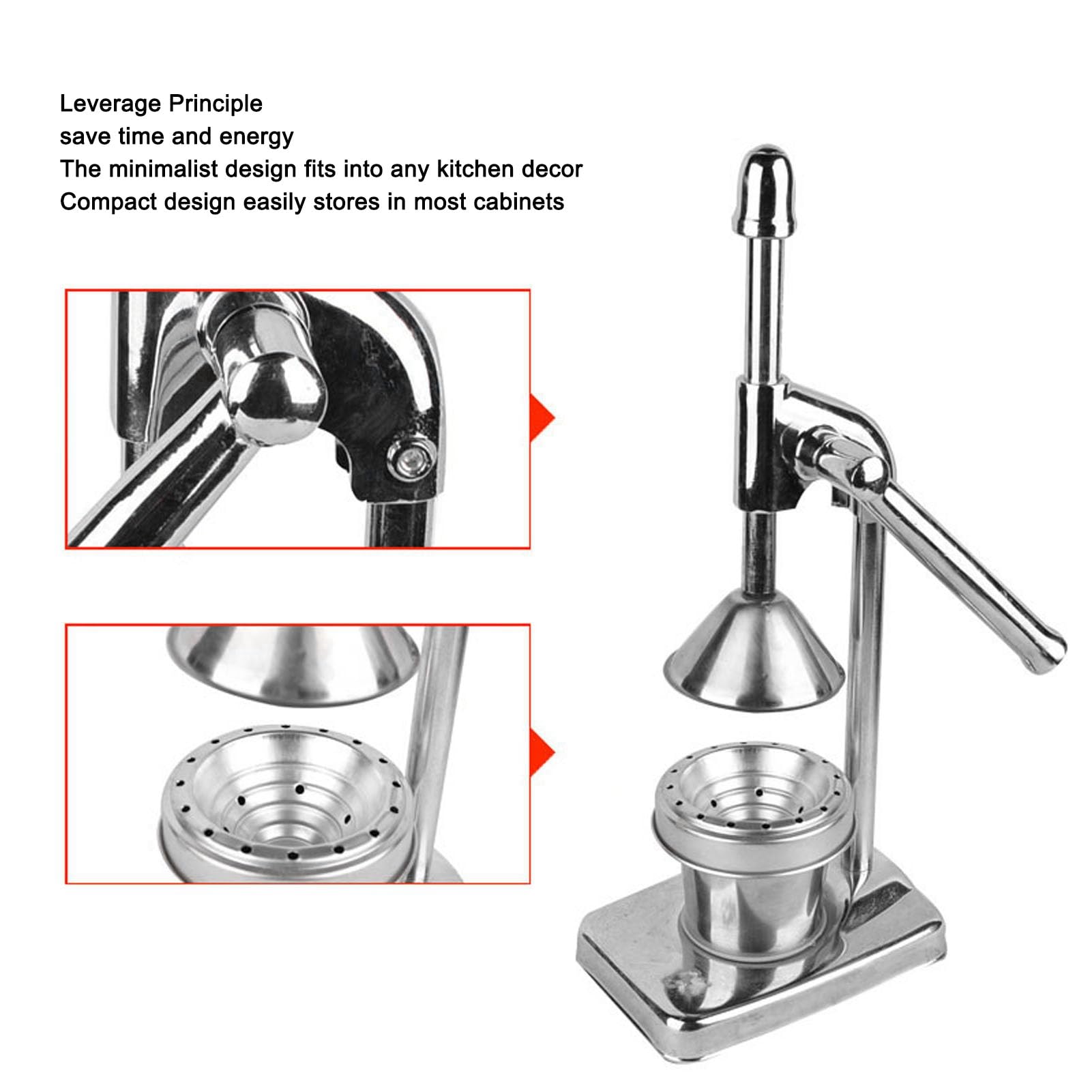 Manueller Orangenpresse aus Edelstahl 304 – Ergonomischer Zitruspresse mit Hebelgriff für Saft von Orangen und Granatäpfeln