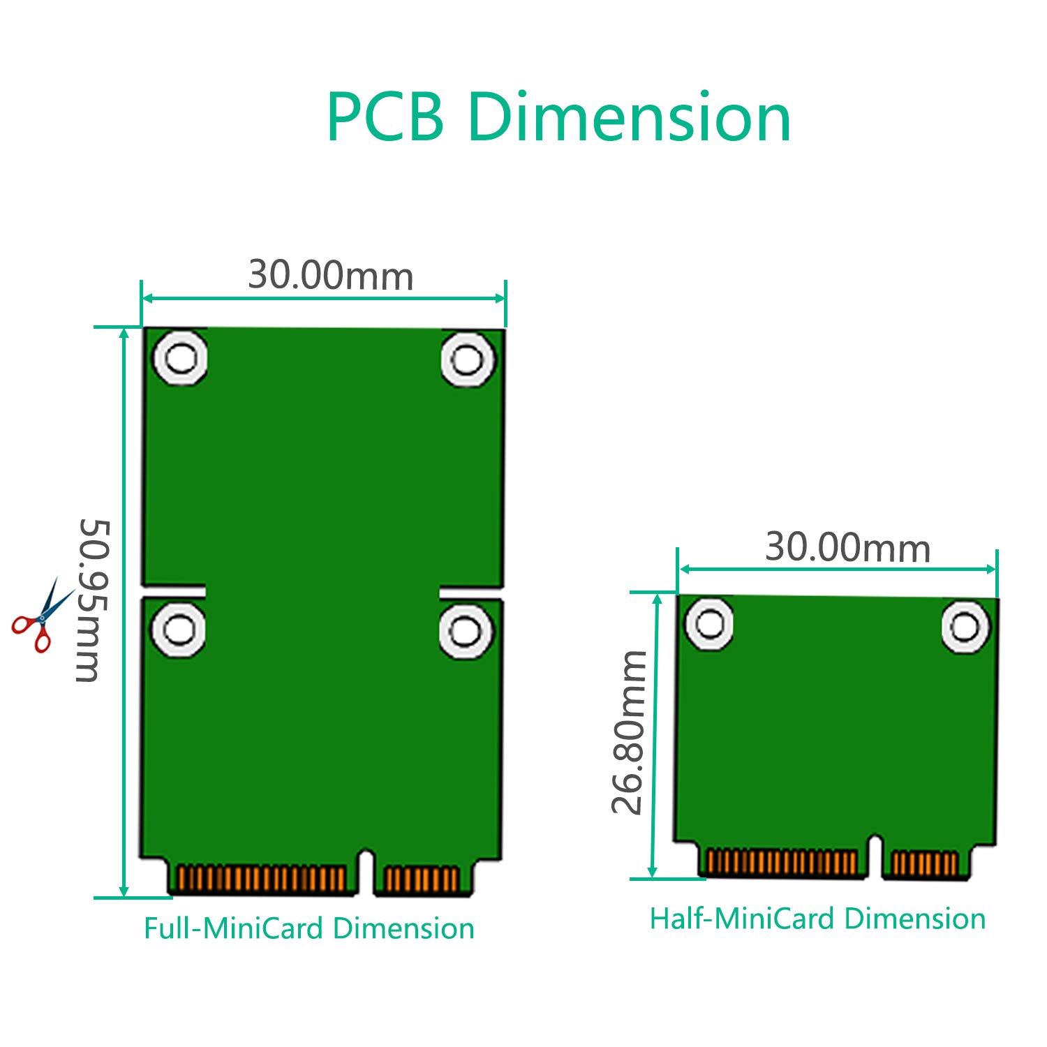 Shiny-Carte réseau Mini Carte sans Fil PCIE WIFI Verte ABS Câble d'Extension mSATA SSD SATA MINI