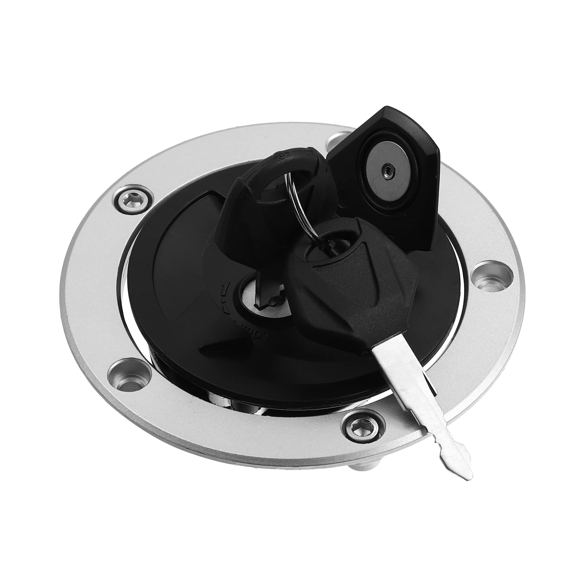 ACROPIX Motorcycle Gas Tank Cover Locking Fuel Tank Cap with Keys for Kawasaki ER-6F Ninja 650 - Pack of 6 Black