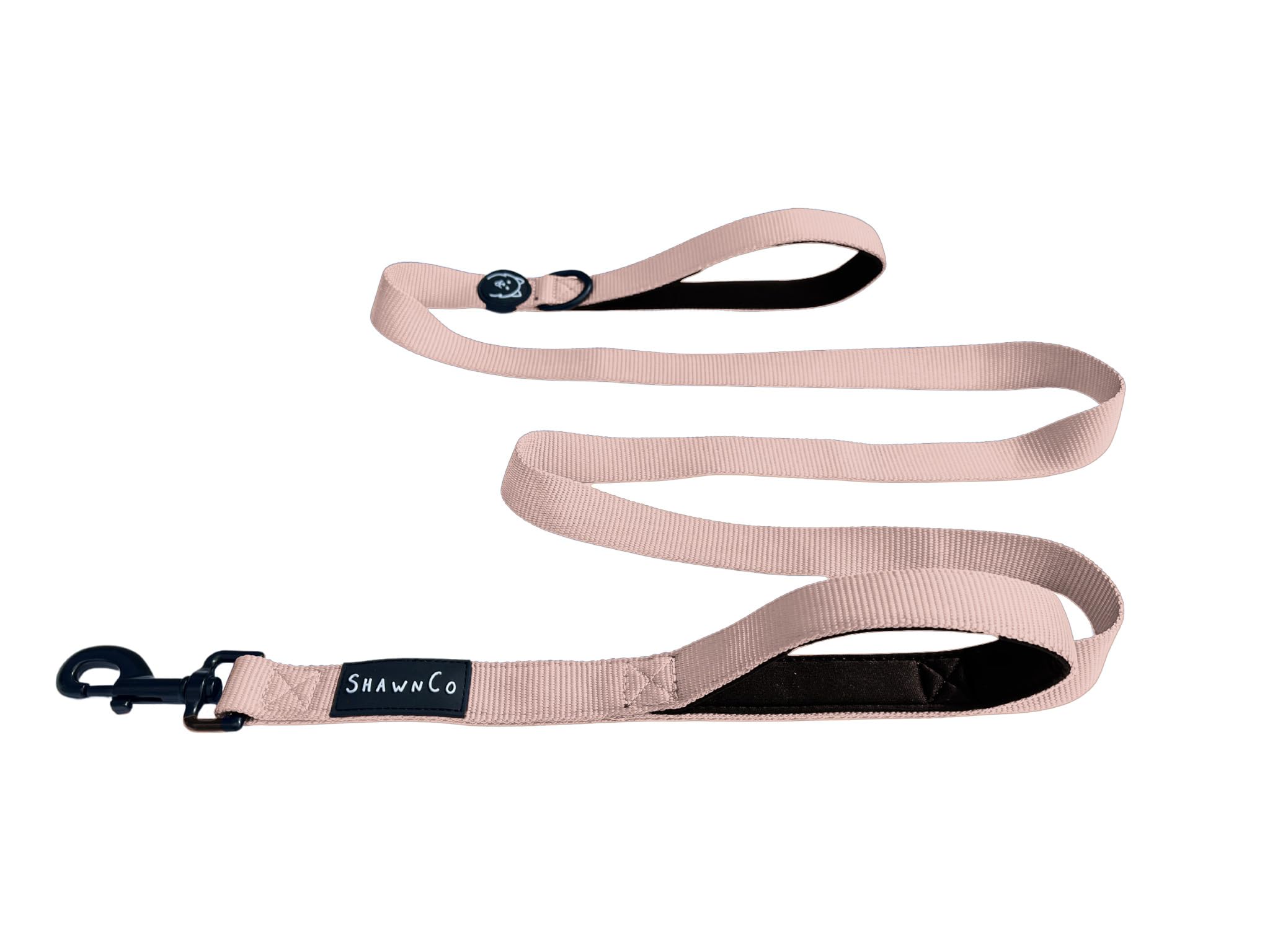 ShawnCo Dream Walk Dog Leash- Premium, Nylon Pet Leash with Soft Neoprene Handle for Small, Medium and Large Dogs (Rose Gold, M/L 6FT w/ 2 Handles)