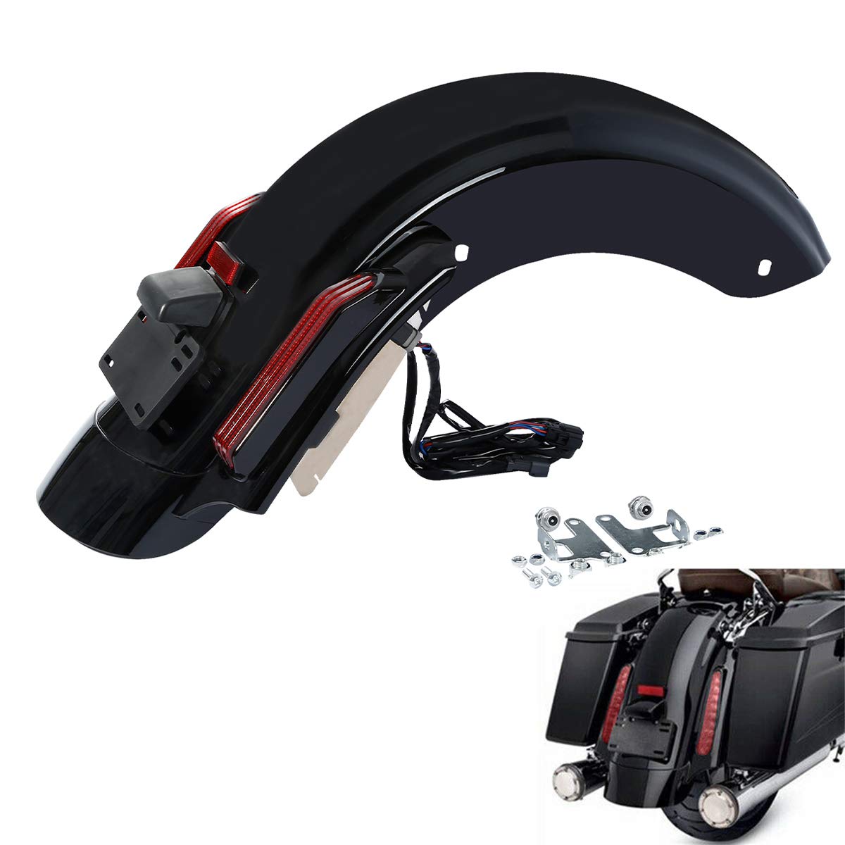 Amazon.co.jp: XMT-Moto リアフェンダーキット 統合LEDストップ/テール 