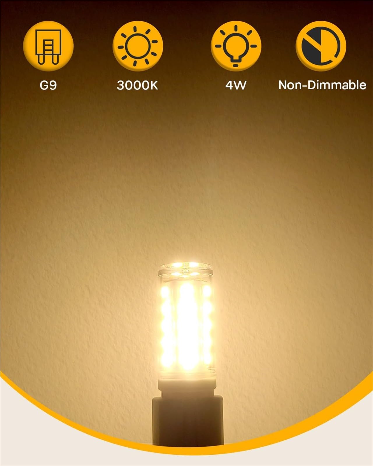 Lampadine LED G9 3W Sostituzione 30W Senza sfarfallio Risparmio energetico Non dimmerabile Per lampadari plafoniere lampade da tavolo per uso interno casa ufficio(Warm White 2700K)