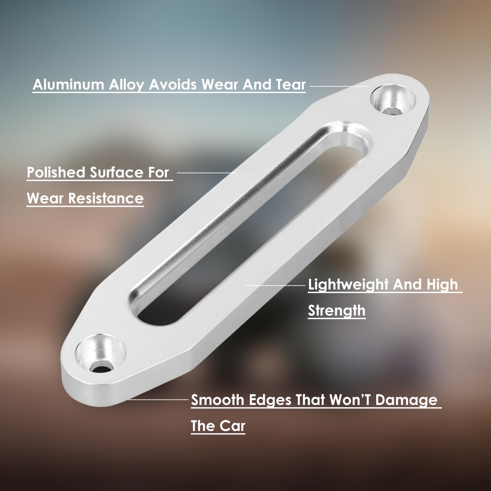 Hawse Fairlead, High Performance Aluminium Hawse Fairlead for Synthetic Rope Winch, 10in/25.4cm, Side by Side Hawse Fairlead for ATV Winch Rope