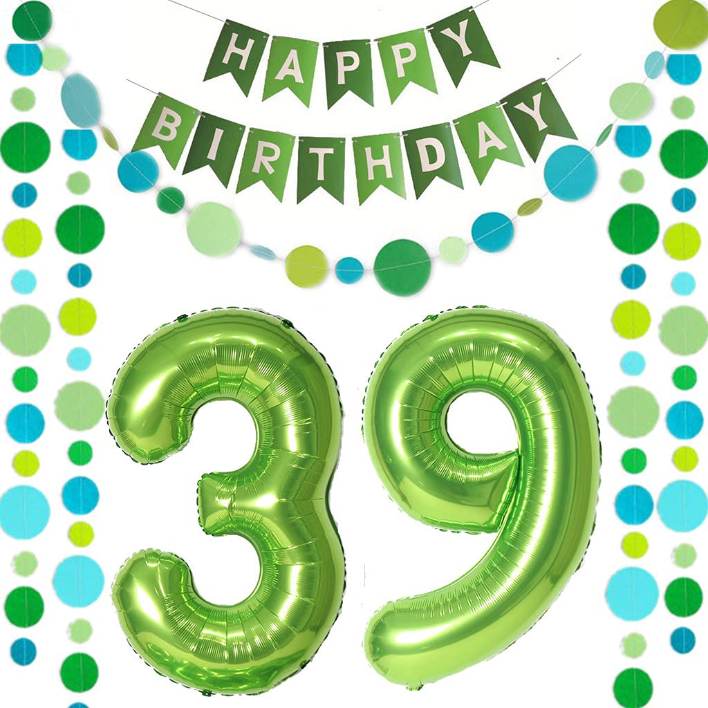 biglietto o striscione per augurare buon compleanno in verde con un