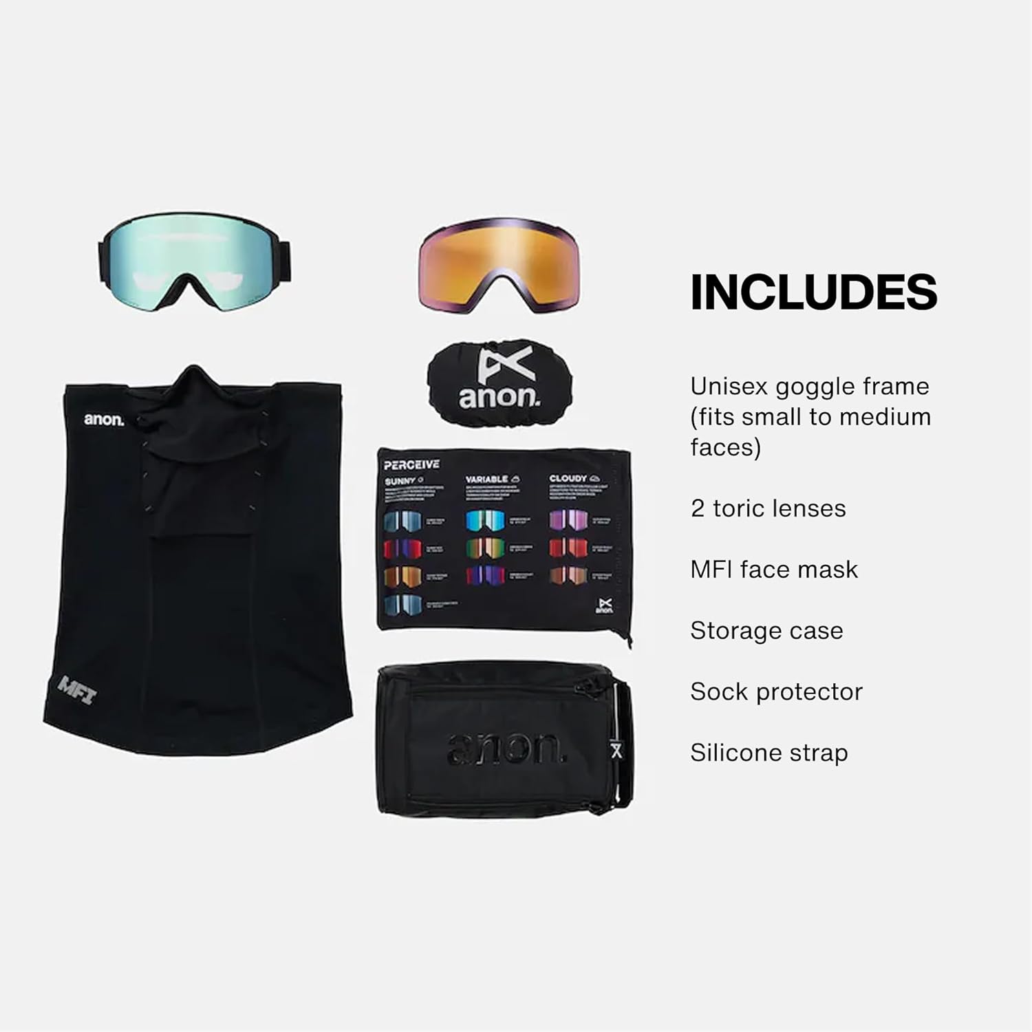 Anon M4S Goggles (Toric) + Bonus Lens + MFI Face Mask