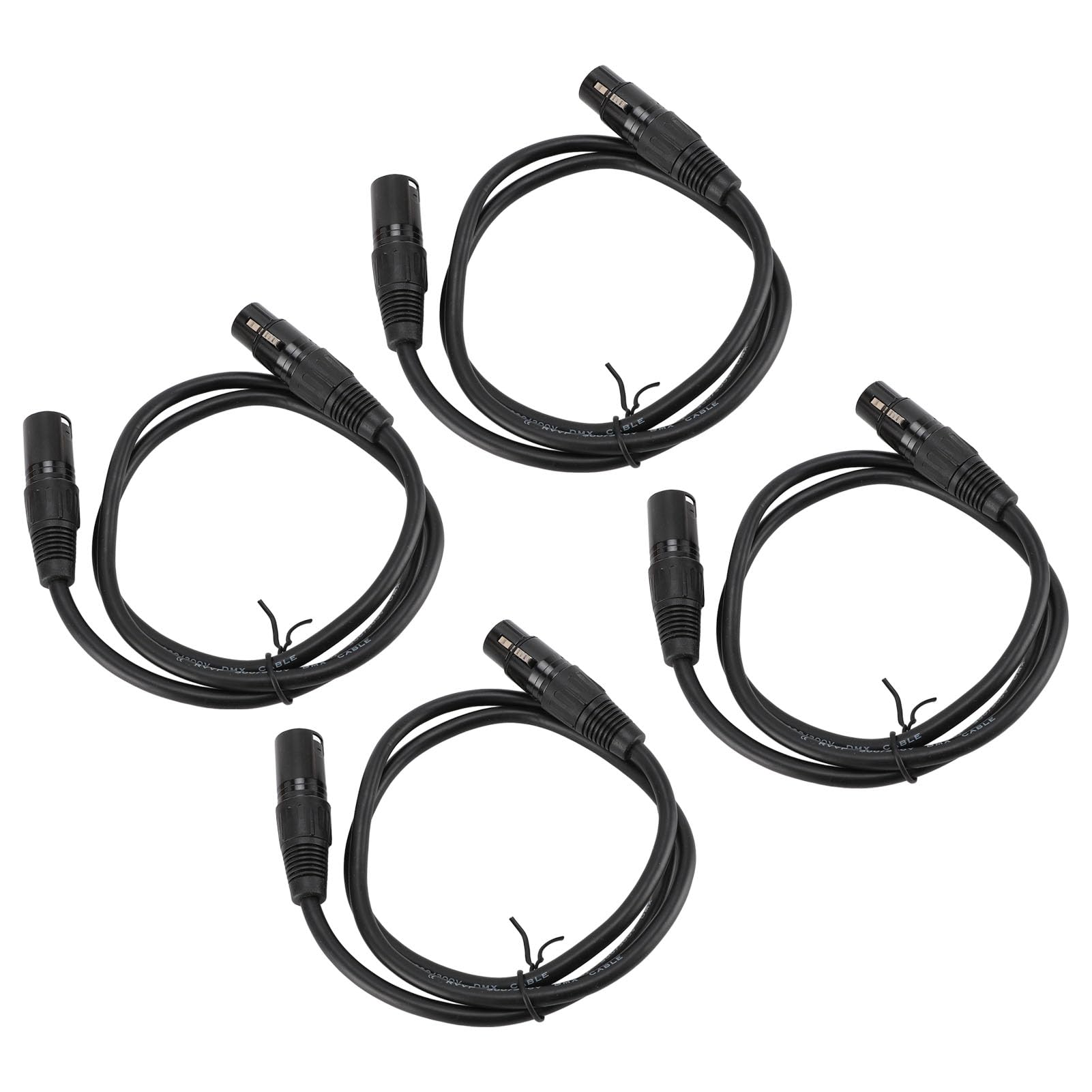 Jiawu XLR Bühnen-Signalkabel, 10 Pack 1m Schwarz