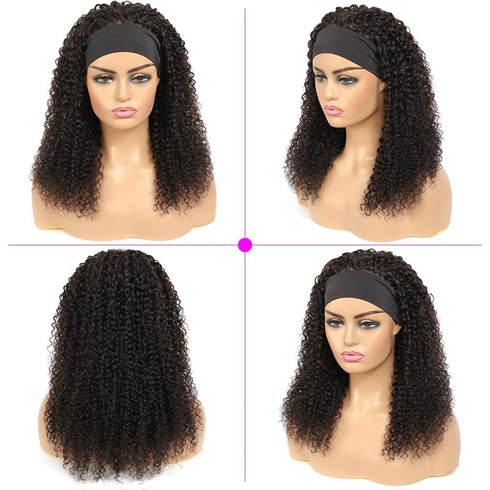 Headband Wig Brazilian Human Hair Wig For Black Women 22 inch Human Hair Kinky Curly Wigs for Black Women Glueless None Lace Front Wig 150% Density Real Hair Wigs Human Hair - Image 2