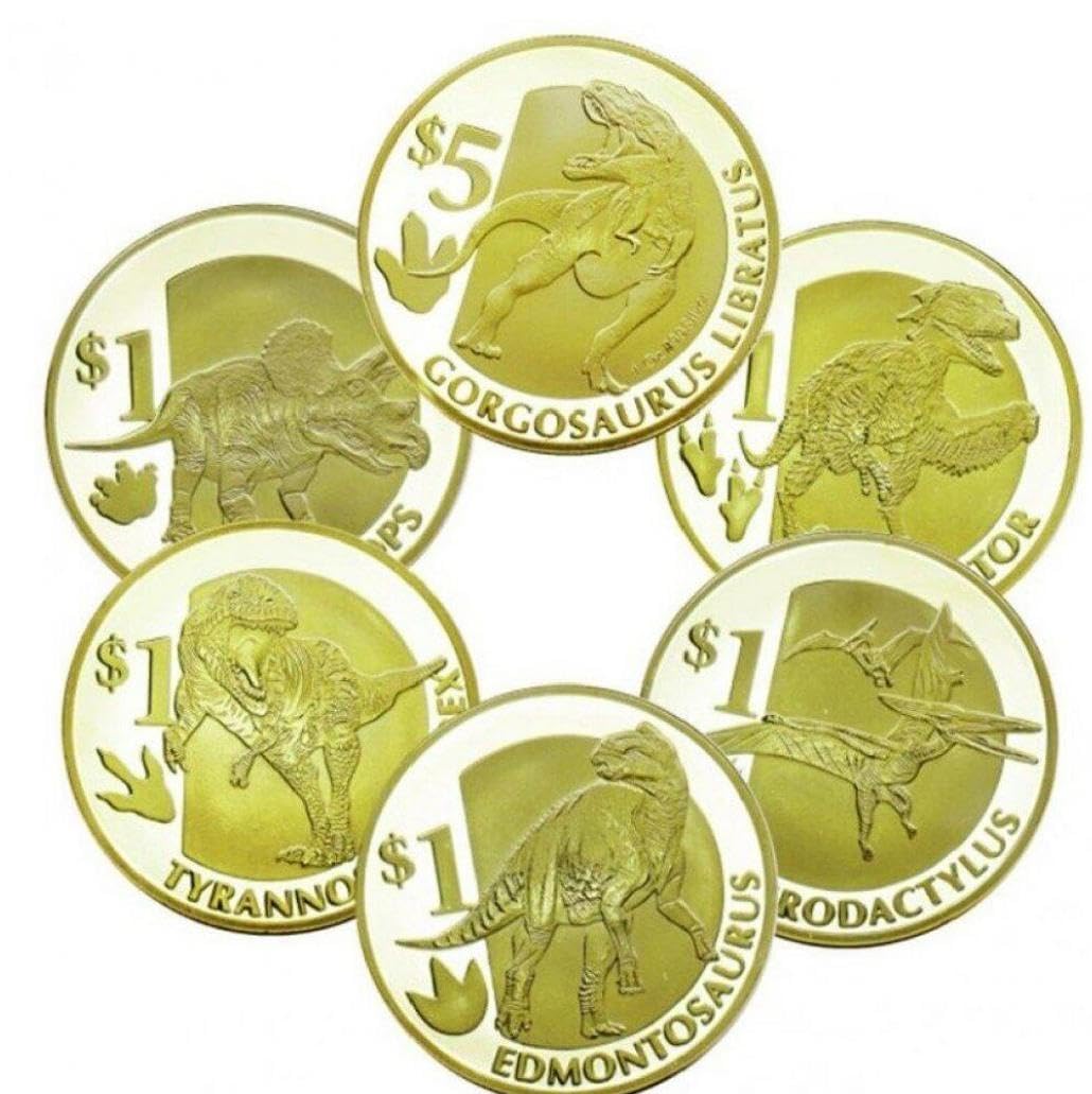 Amazon.co.jp: 記念コイン 古代恐竜 ティラノサウルス トリケラトプス