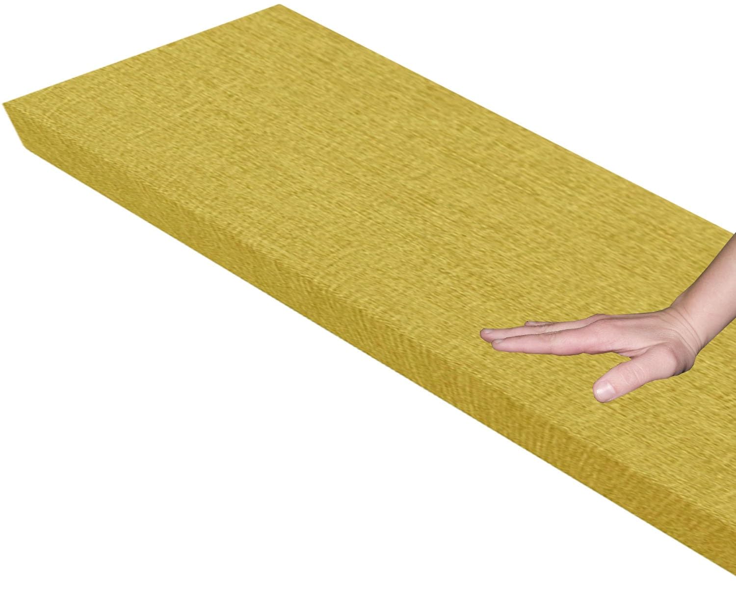 Galette de banc en fourrure jaune haut de gamme 90x50x5cm intérieur extérieur